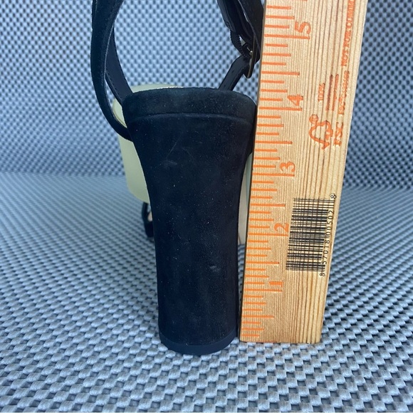 Karl Lagerfeld Paris Raya Block Heel Sandal Womens Size 8M Black Ankle Strap - Picture 8 of 9